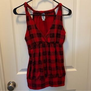 Annabelle Red and Black Plaid Tank Top